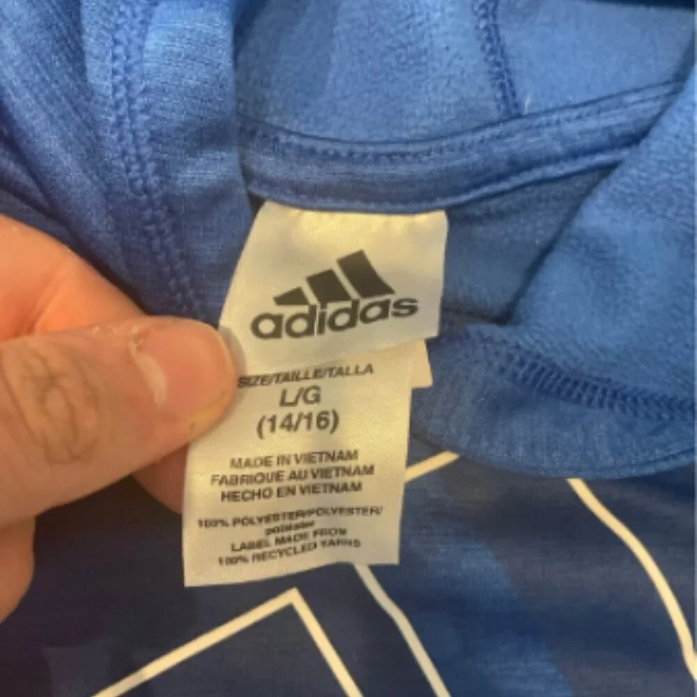 Adidas Hooded Sweatshirt (Blue) - Picture 3 of 3